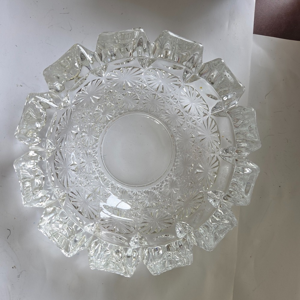 VINTAGE ASHTRAY 1970S HEAVY GLASS EX CONDITION